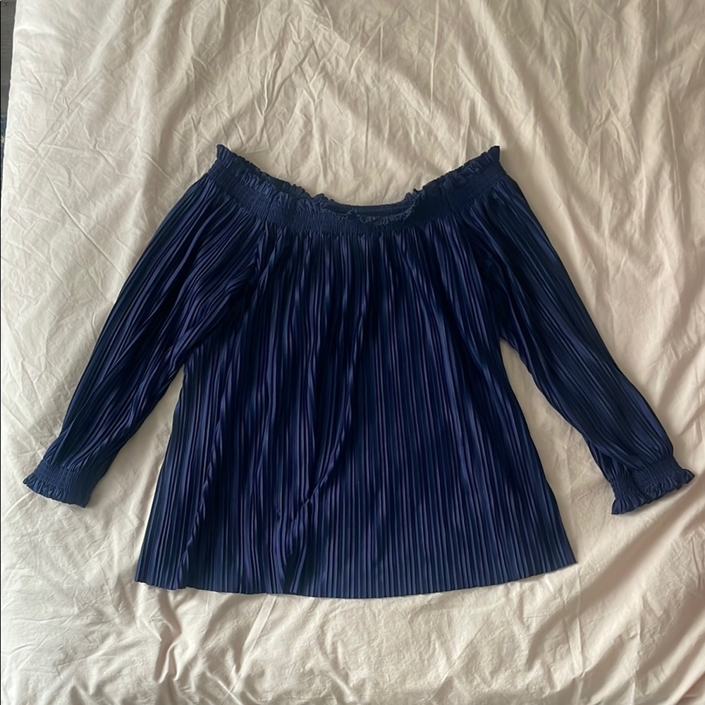 XS Banana Republic Indigo Pleated Top
